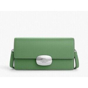 New Coach CP045 Small Eliza Flap Crossbody Leather Soft Green